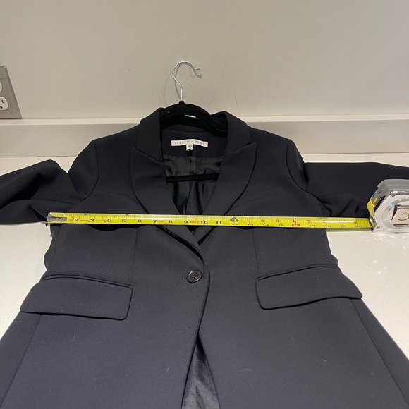 $698 RARE Veronica Beard Classic Dickey Jacket Navy with striped sleeves sz 6 - Picture 10 of 15